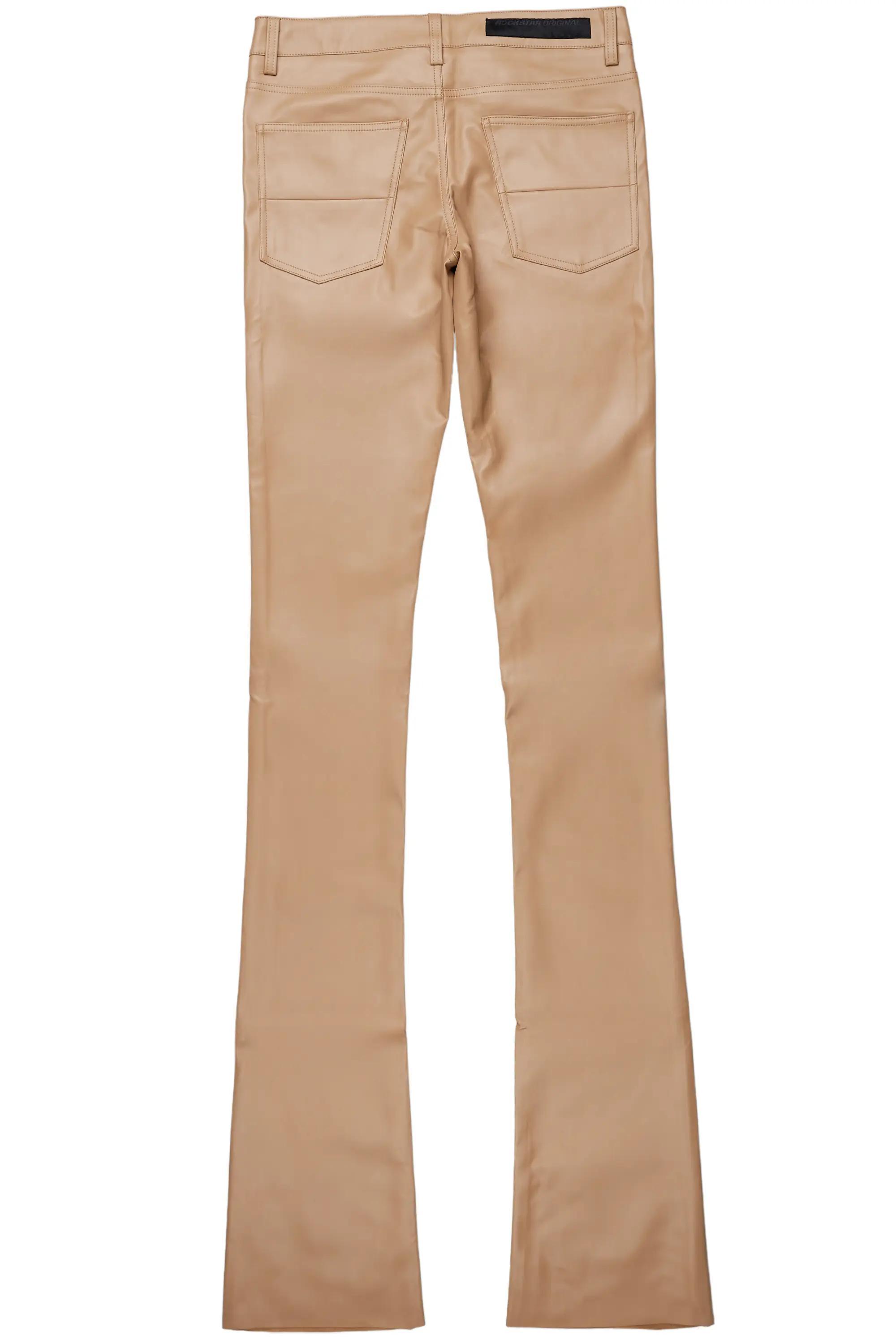 Ricky Tan Super Stacked Faux Leather Pant Male Product Image