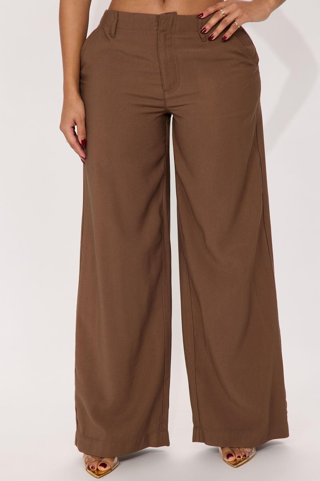 Harlow Wide Leg Trouser - Mocha Product Image
