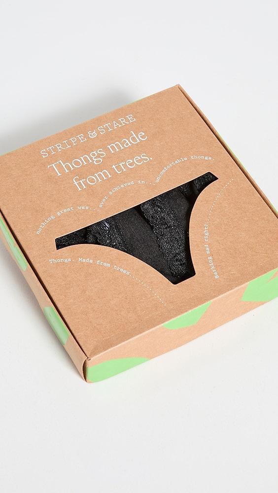 Stripe & Stare Black 4 Pack Thong Box | Shopbop Product Image