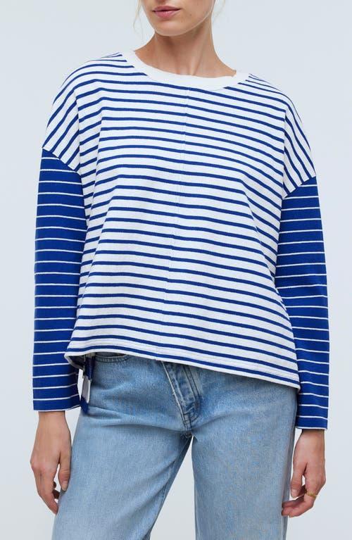 Madewell Easy Long-Sleeve Rugby Tee in Contrasting Stripe (Pure ) Women's Clothing Product Image