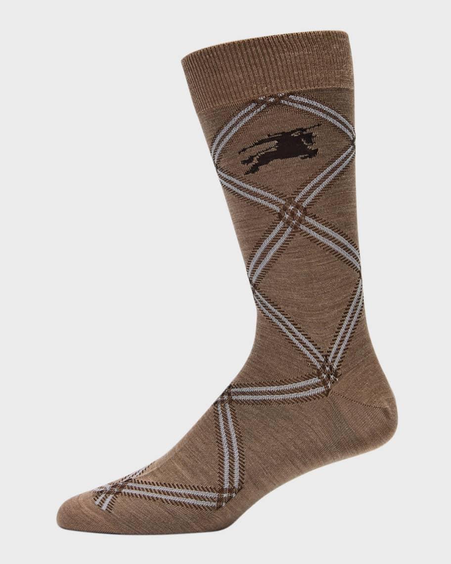 Mens Cashmere Check EKD Crew Socks Product Image