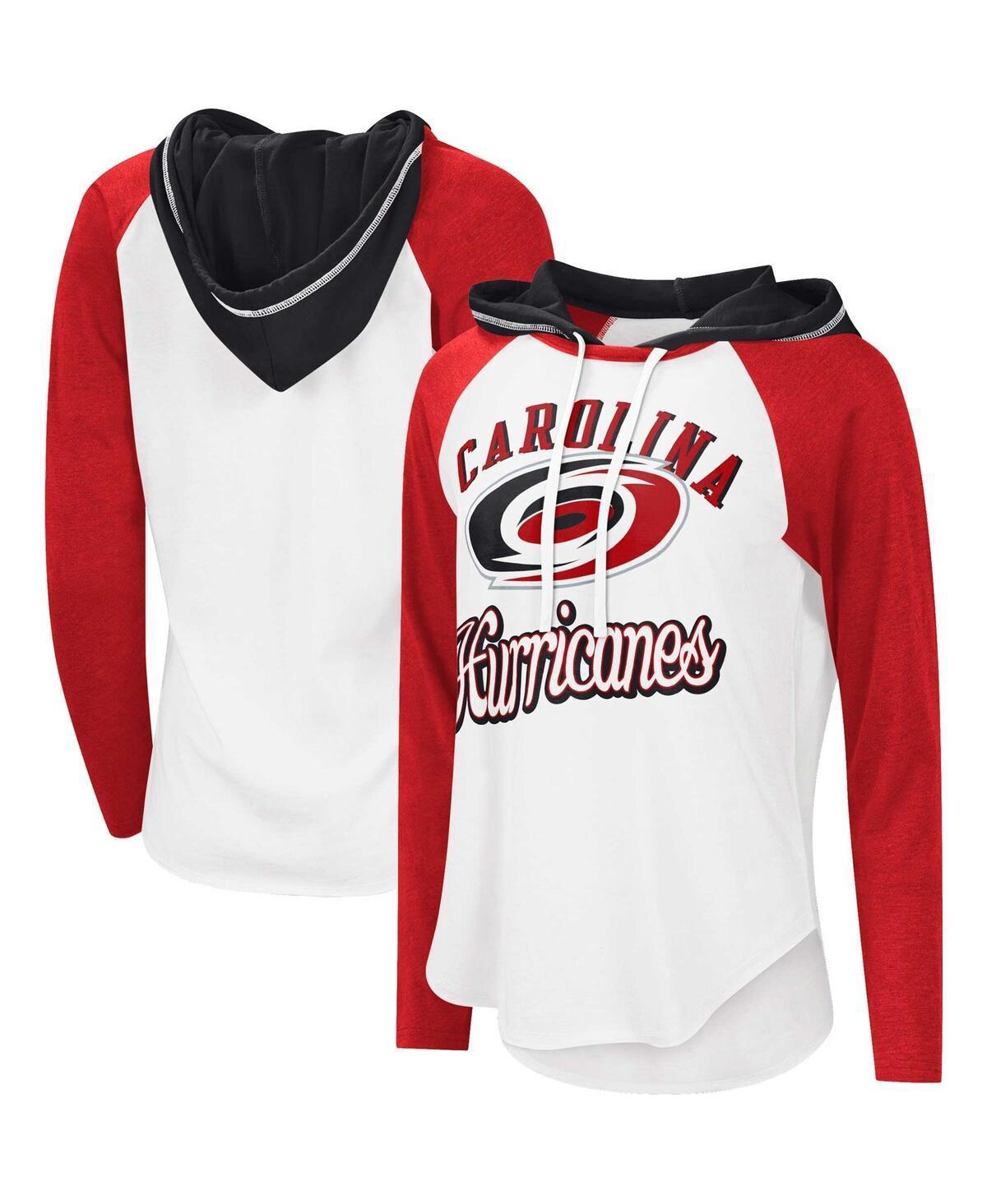 Womens G-III Sports by Carl Banks /Red Carolina Hurricanes MVP Raglan Hoodie T-Shirt Product Image