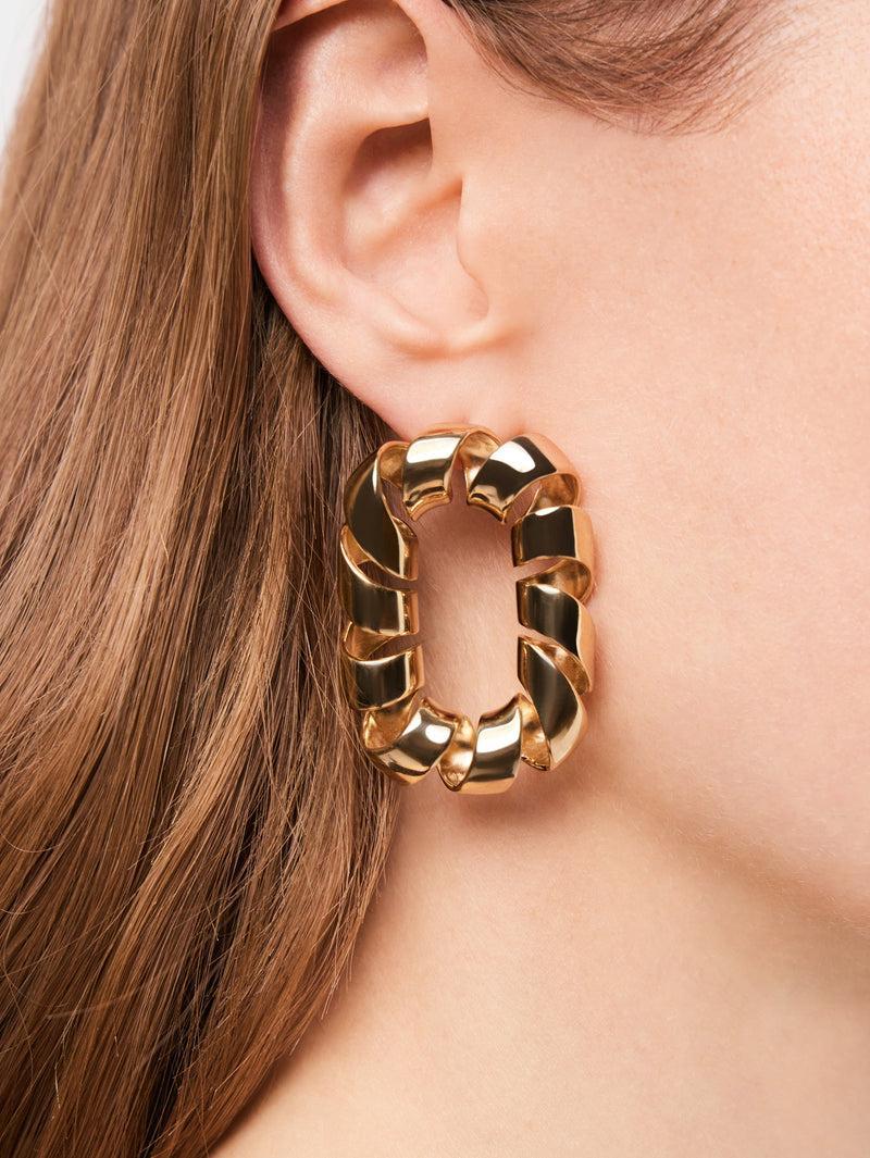 Gold XL Link twist earrings Product Image