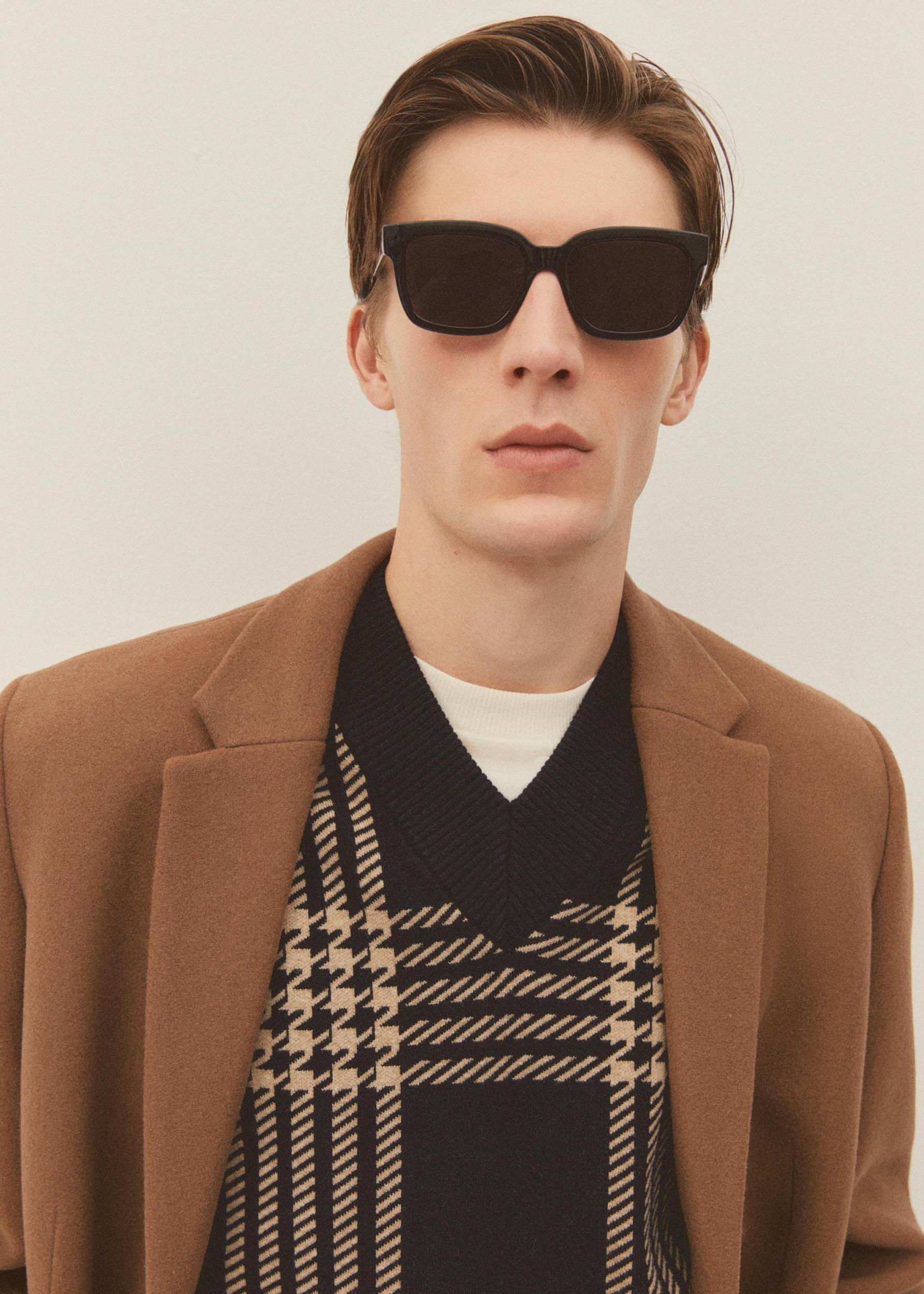 Long recycled wool coat - Men | MANGO USA Product Image