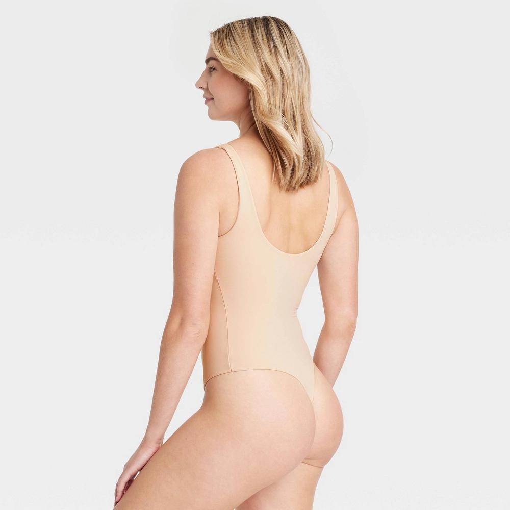 Womens 4-Way Stretch Tank Bodysuit - Auden Beige M Product Image