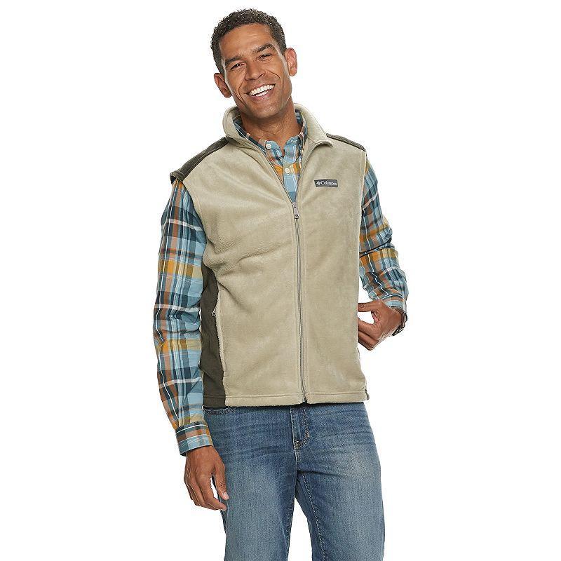 Mens Columbia Steens Mountain Fleece Vest Grey Heather Product Image