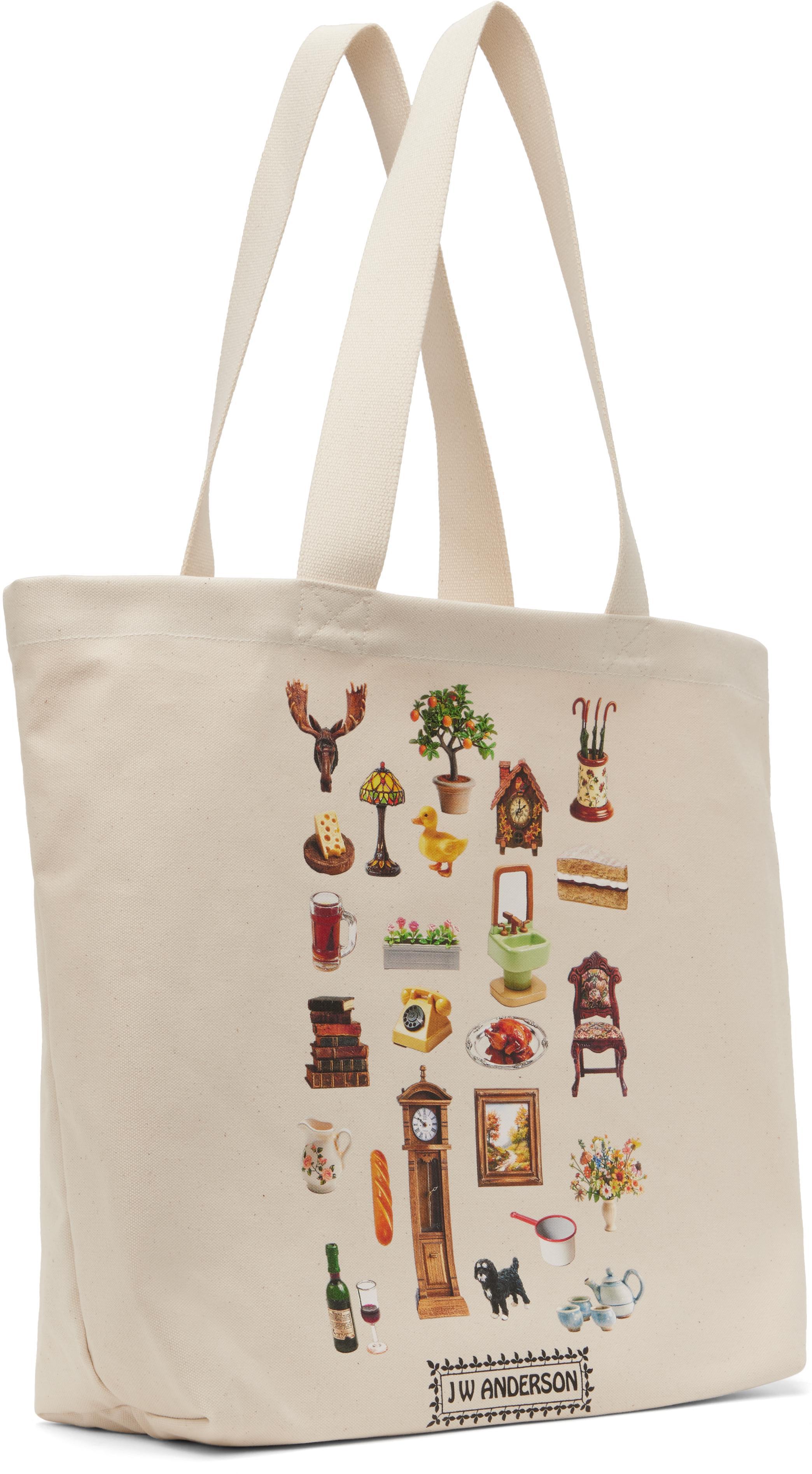 JW ANDERSON Diorama Furniture Printed Tote Bag In Natural Product Image