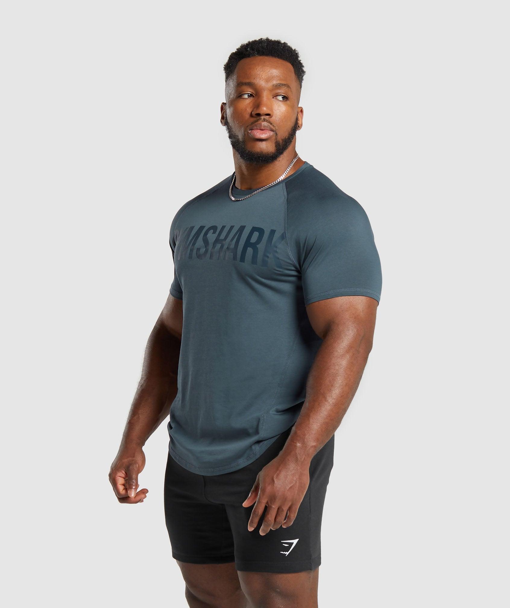 Gymshark Impact T-Shirt - Titanium Blue Male Product Image