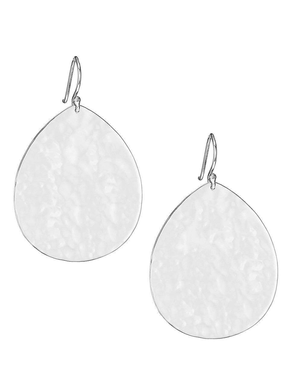 Crinkle Medium Teardrop Earrings in Sterling Silver Product Image