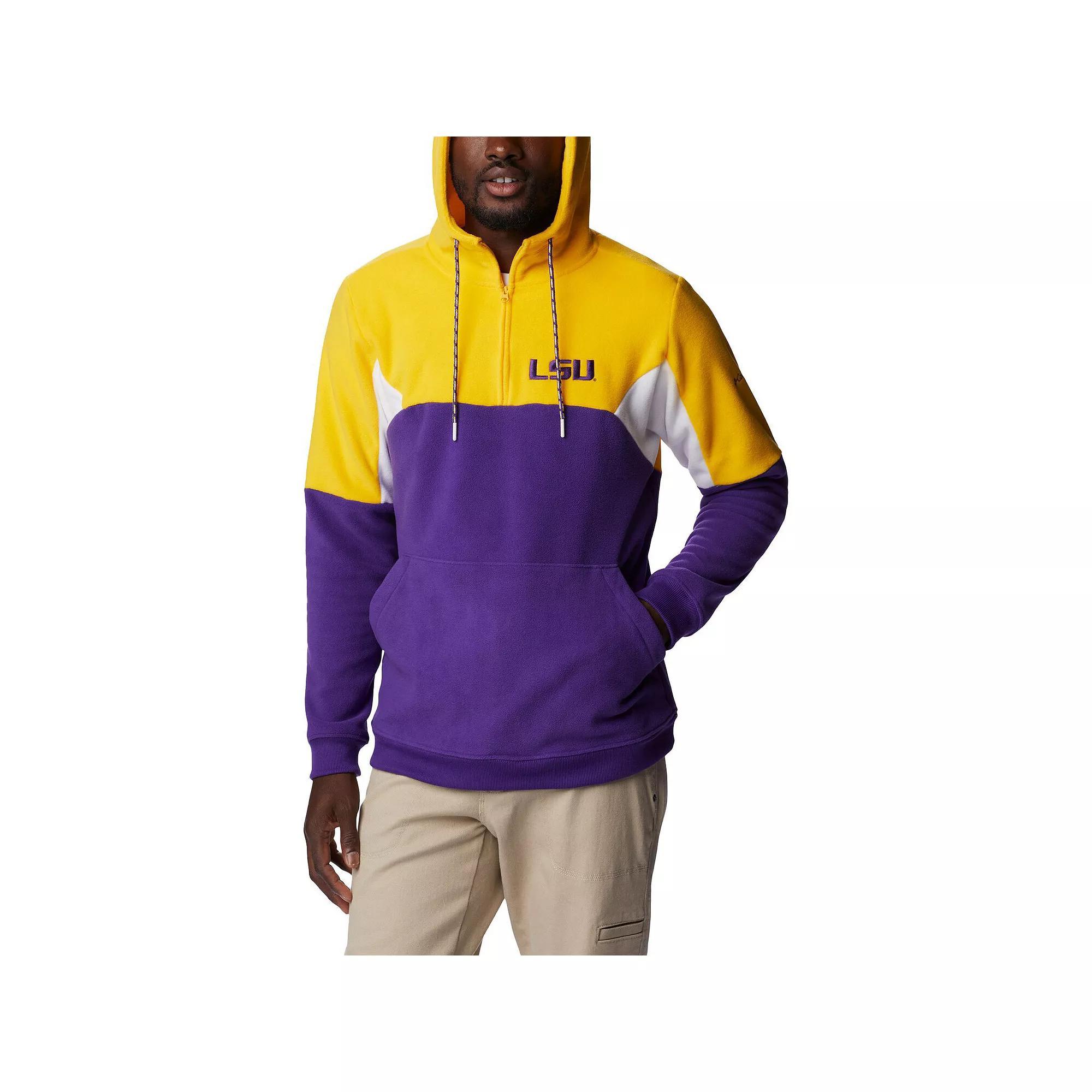 Men's Columbia Purple LSU Tigers Lodge Quarter-Zip Hoodie, Size: Large Product Image