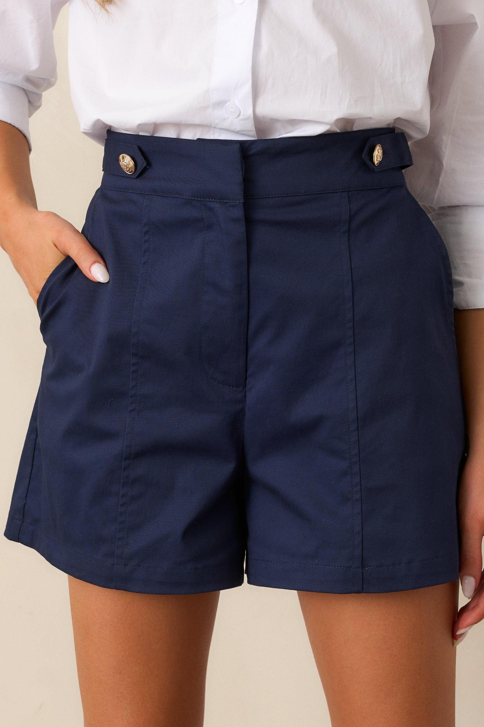 Vintage Charm Navy Shorts Product Image