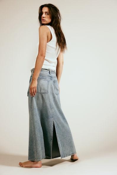 Feather Soft Denim Skirt Product Image