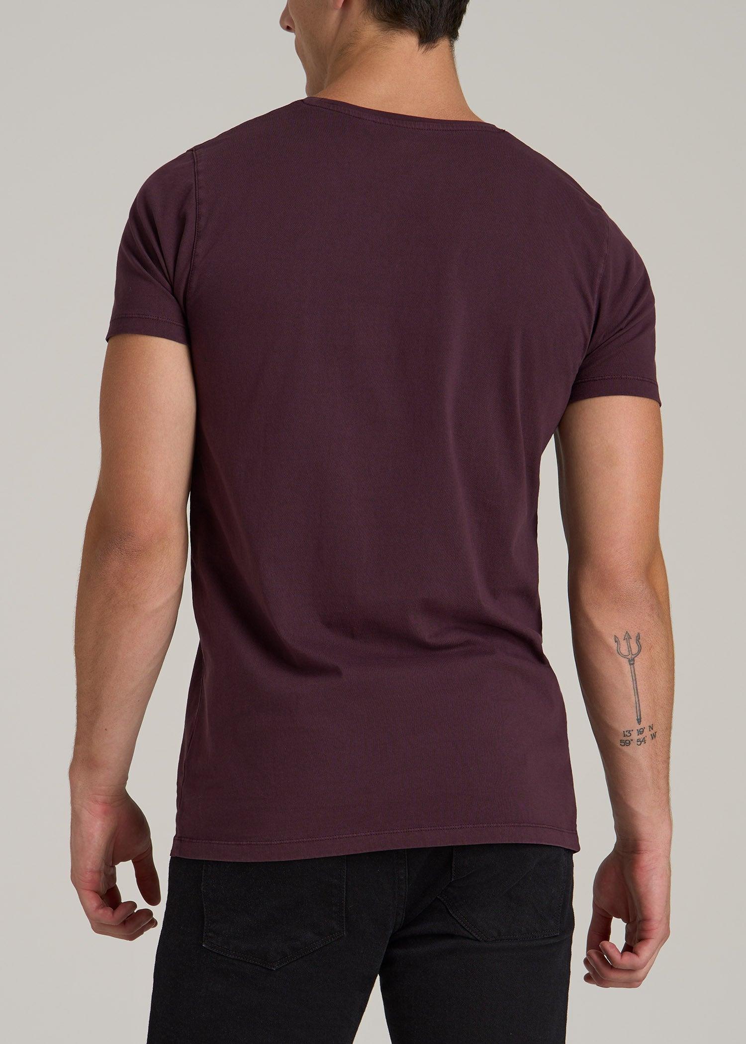 MODERN-FIT Garment Dyed Cotton Men's Tall T-Shirt in Deep Purple Product Image