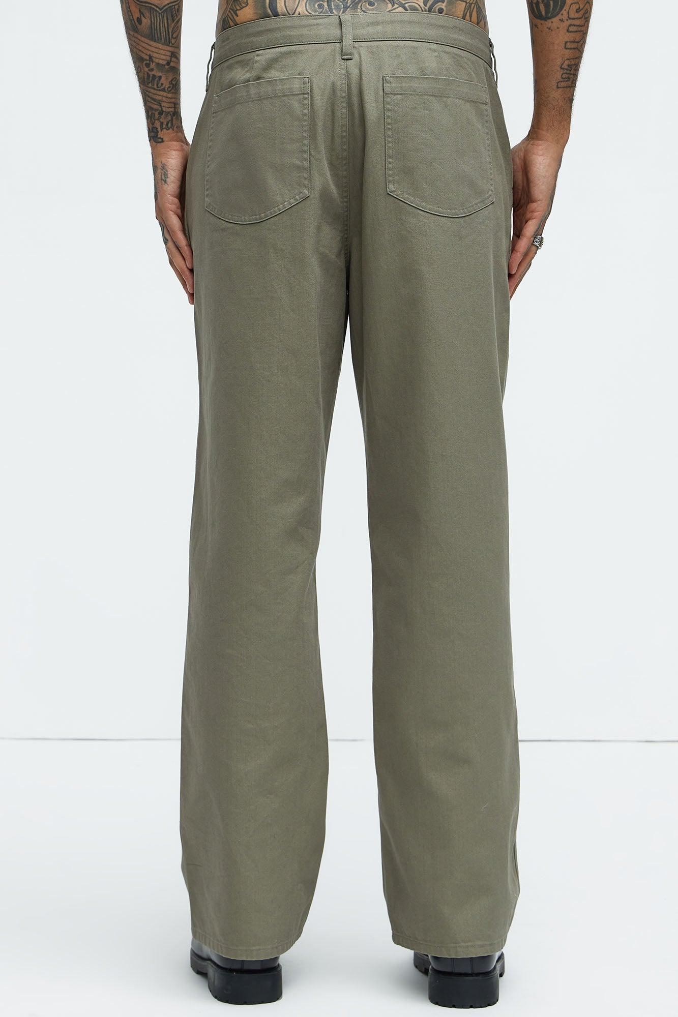 Berry Fatigue Straight Pants - Olive Product Image