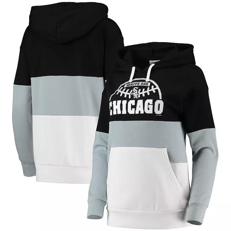 Womens G-III Sports by Carl Banks /Gray Chicago White Sox Block and Tackle Colorblock Pullover Hoodie Product Image