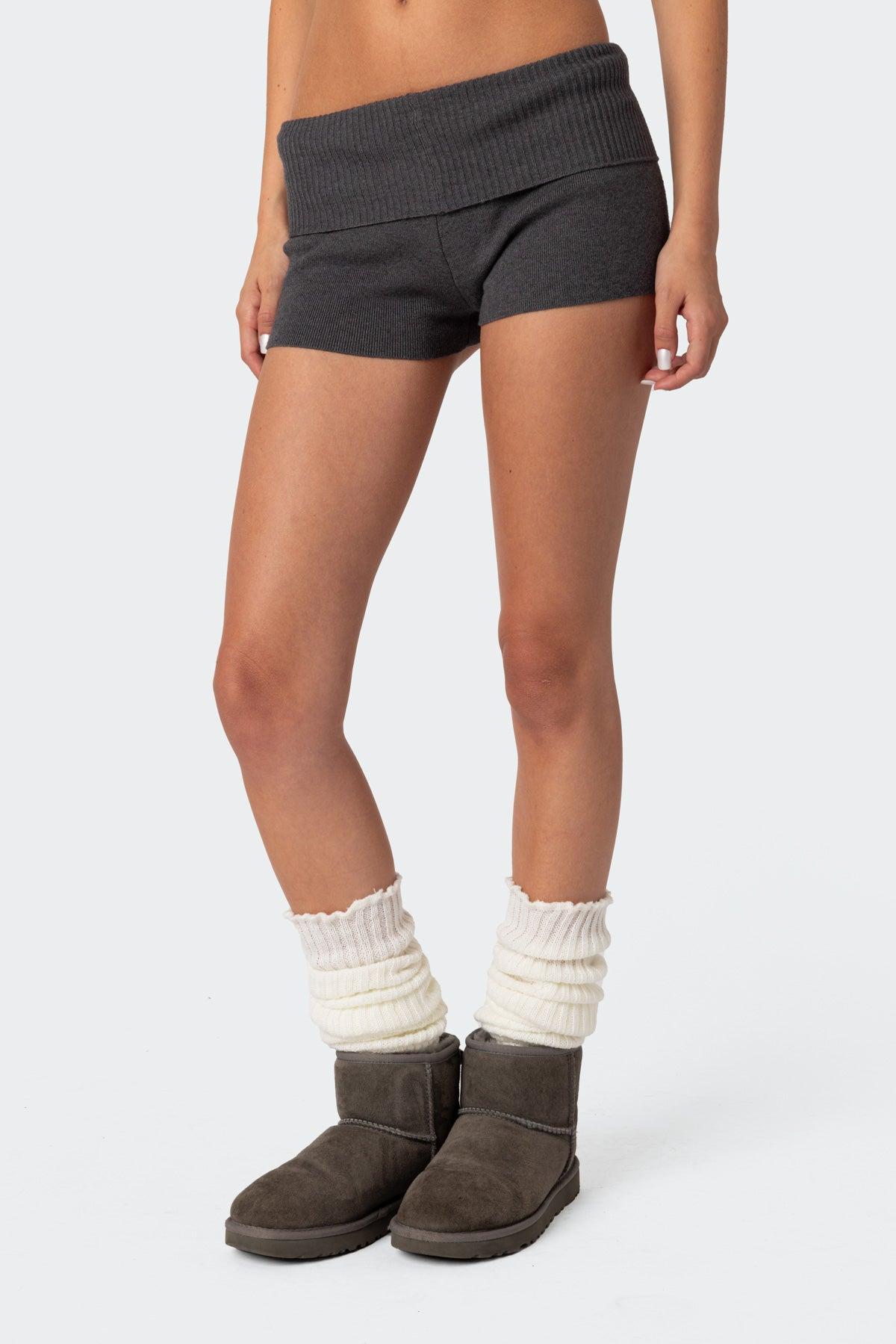 Cecelia Fold Over Knit Shorts Product Image