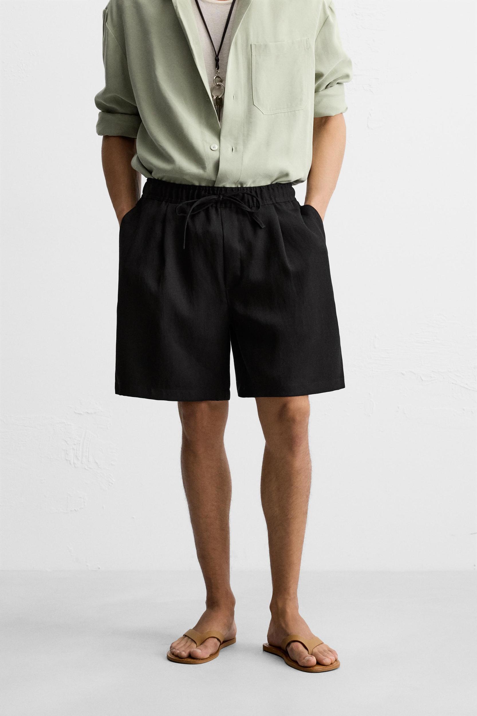 PLEATED FLOWY SHORTS Product Image