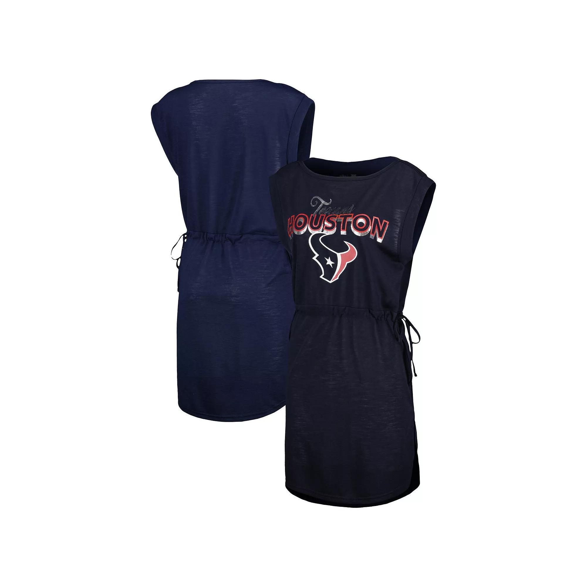 Women's G-III 4Her by Carl Banks Navy Houston Texans G.O.A.T. Swimsuit Cover-Up, Size: 2XL, Blue Product Image