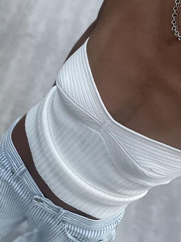 Plain Simple Knitted Bandeau Top Product Image