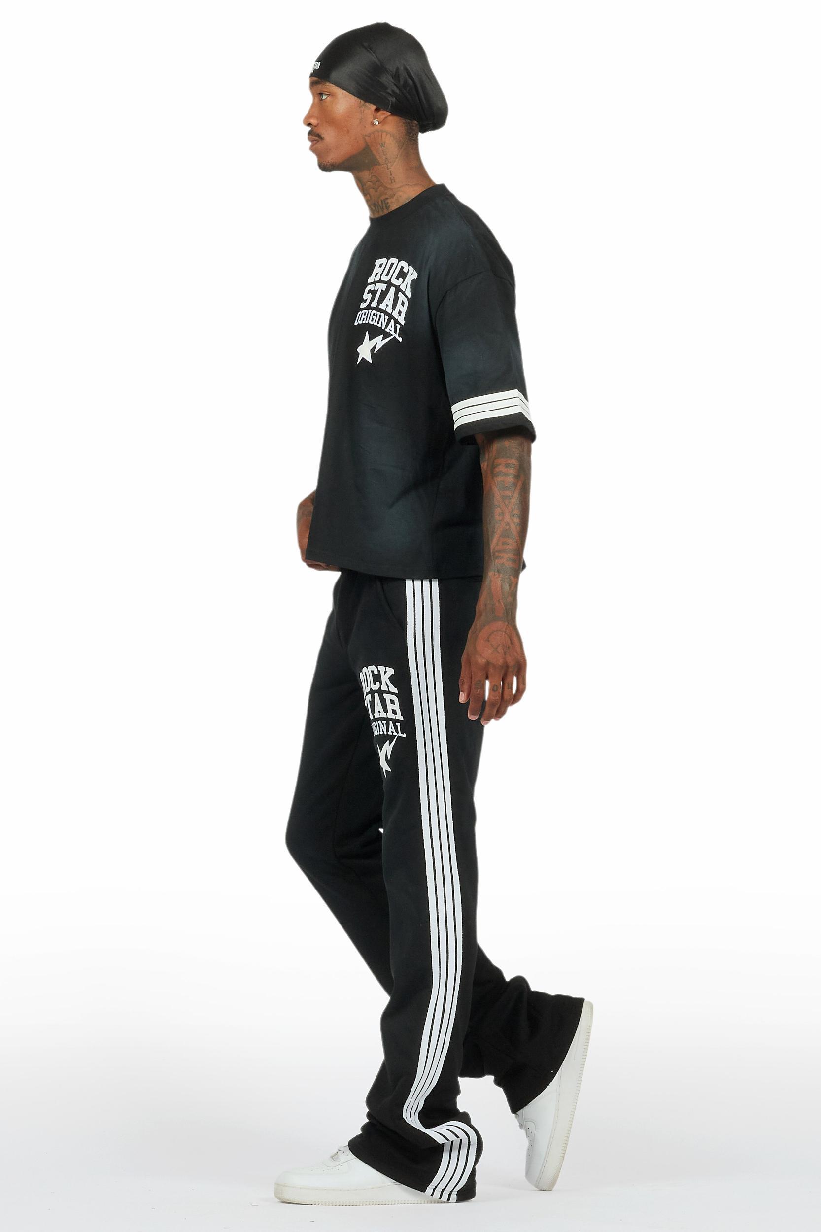 Gerrit Black T-Shirt/Stacked Flare Track Set Male Product Image