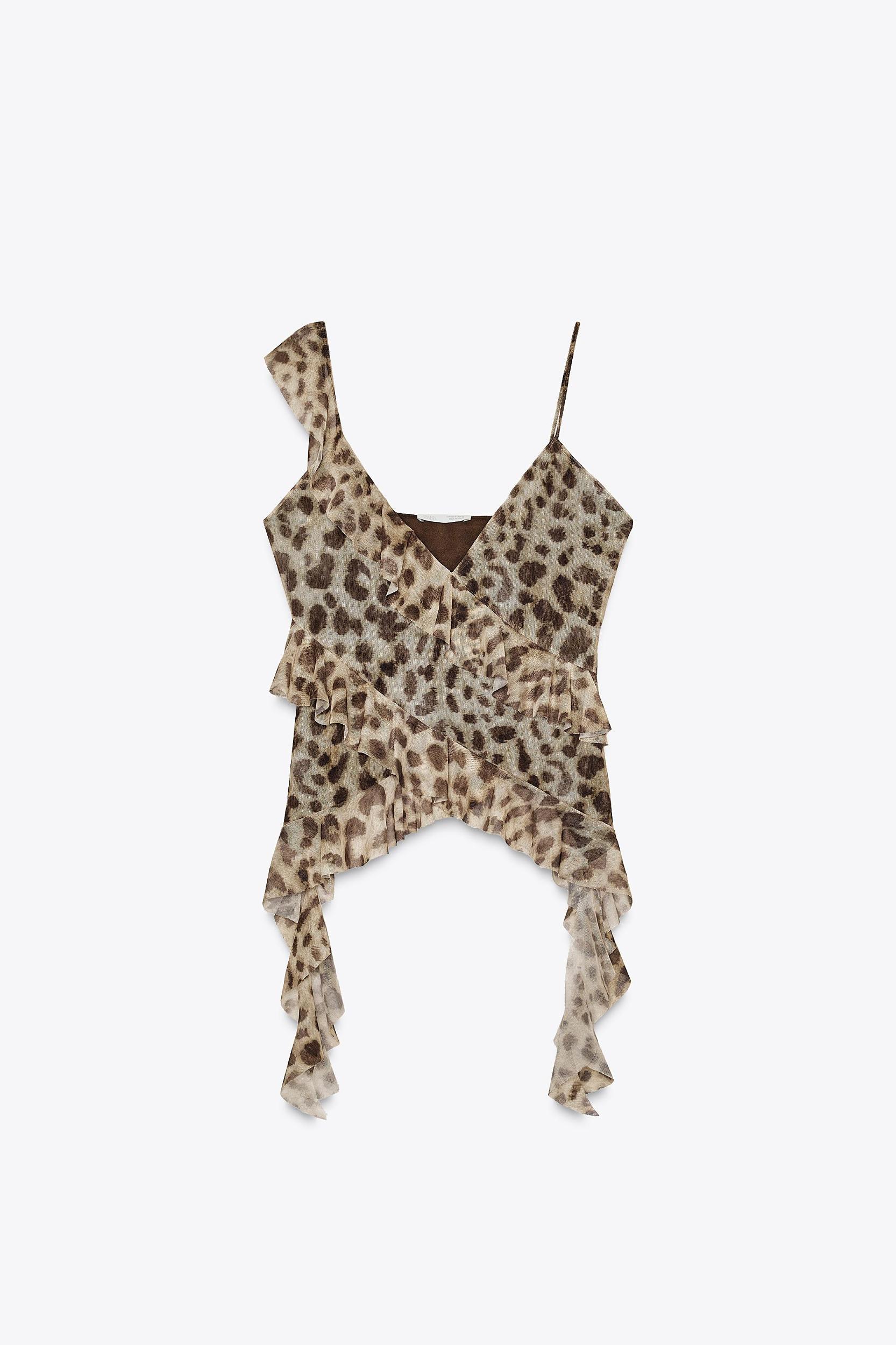 PRINTED TULLE RUFFLE TOP Product Image