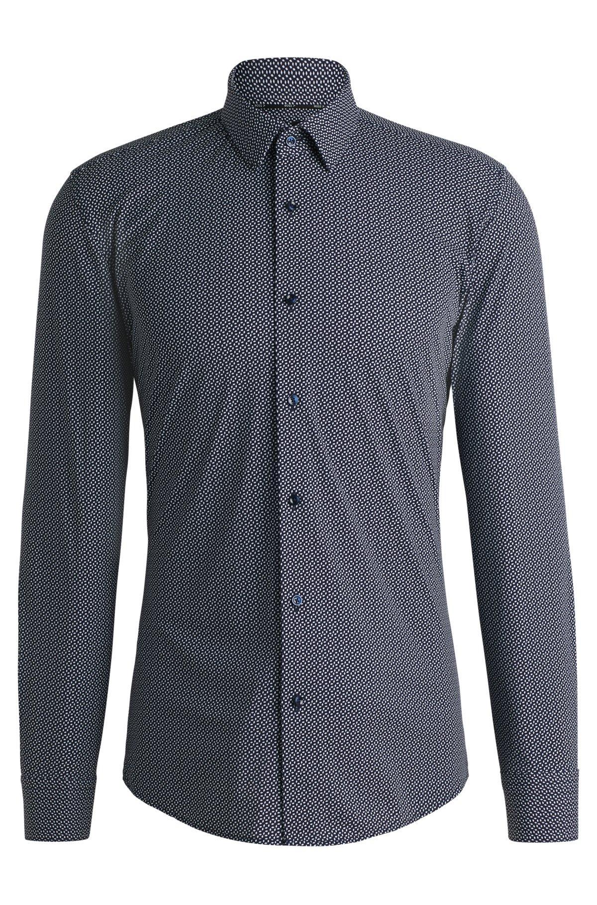 Slim-fit shirt in printed performance-stretch jersey Product Image