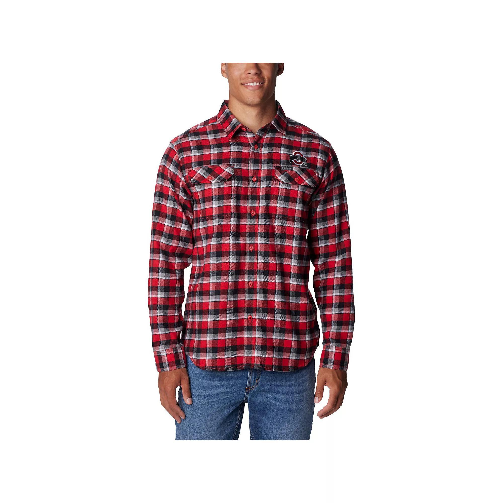 Columbia  Scarlet Ohio State Buckeyes Flare Gun Flannel Long Sleeve Shirt, Men's, Size: Medium, Red Product Image