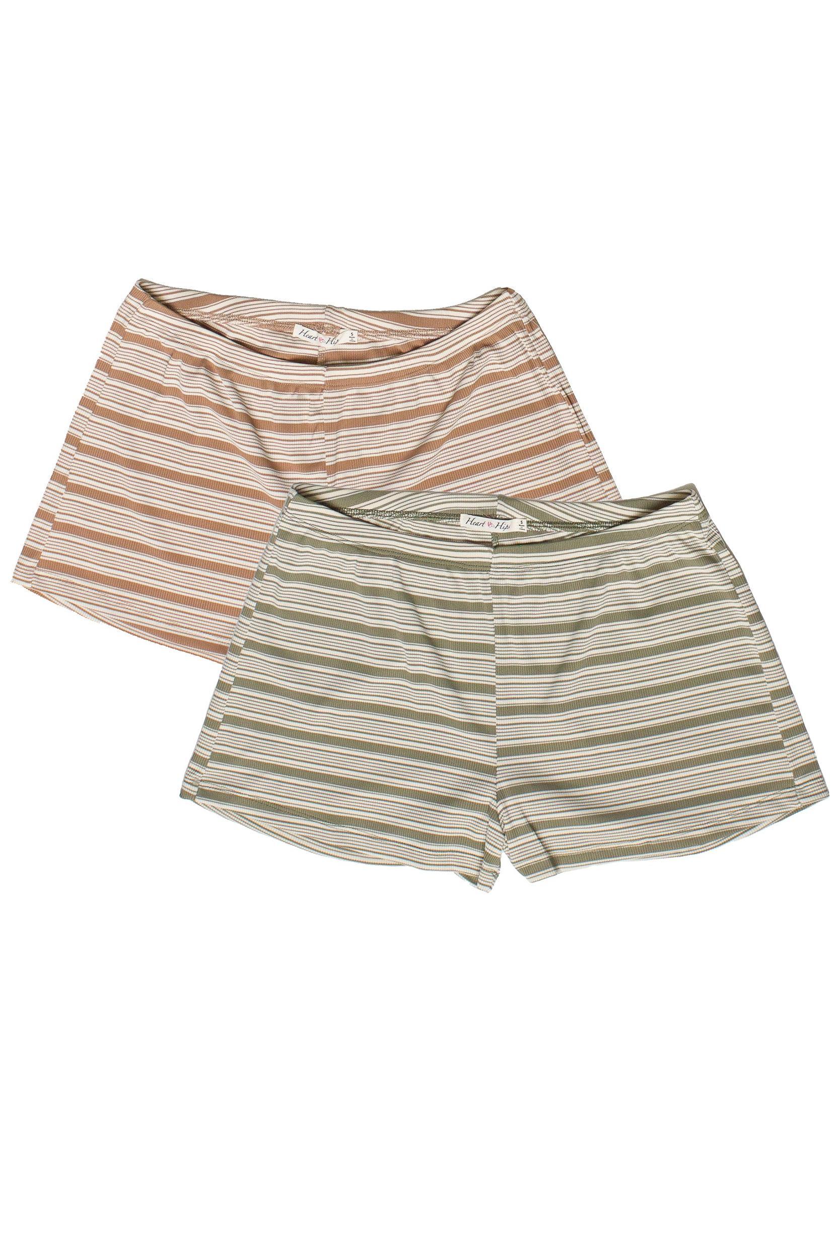Striped Ribbed Shorts Product Image