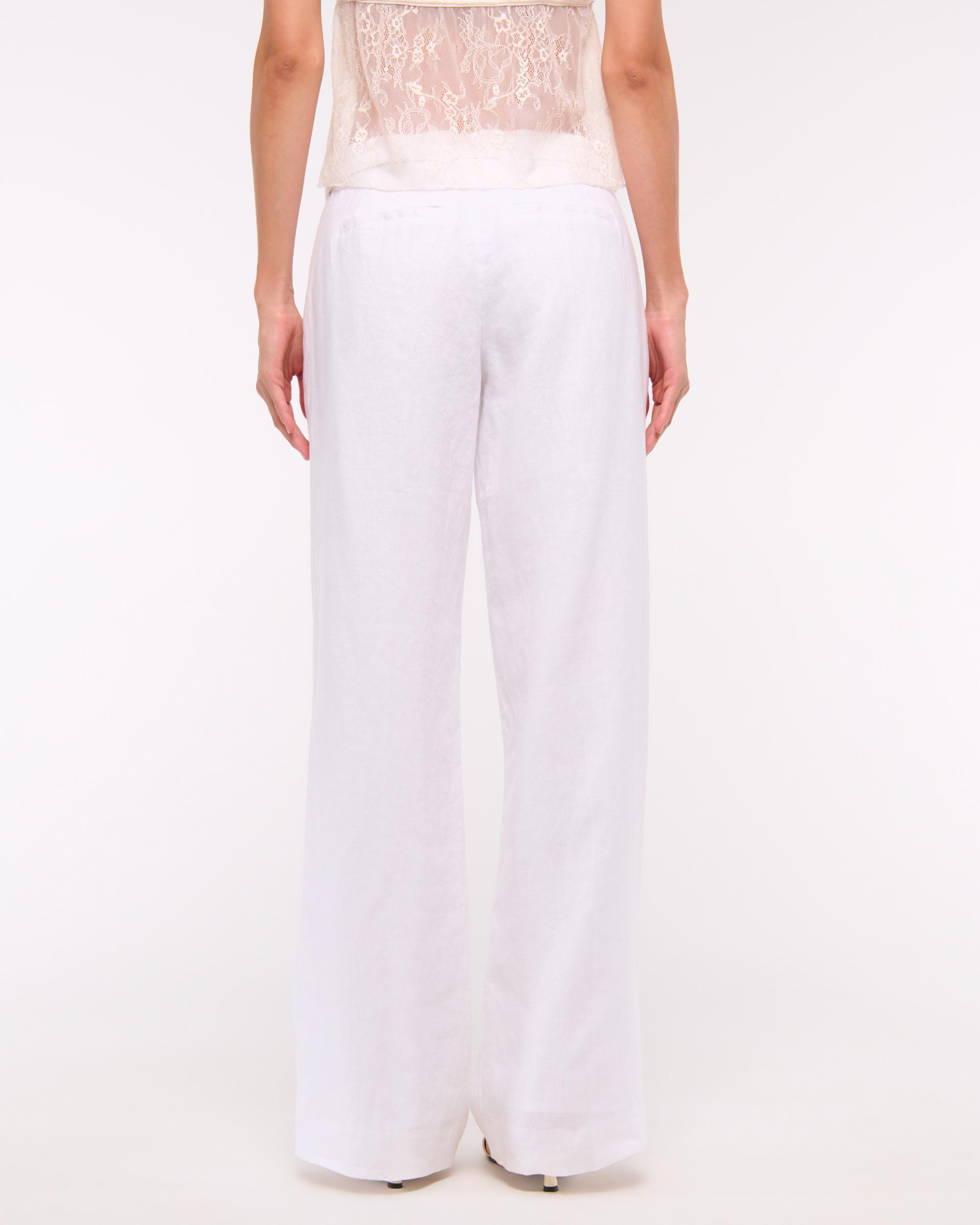 Premium Linen Belted Wide Leg Pant Product Image