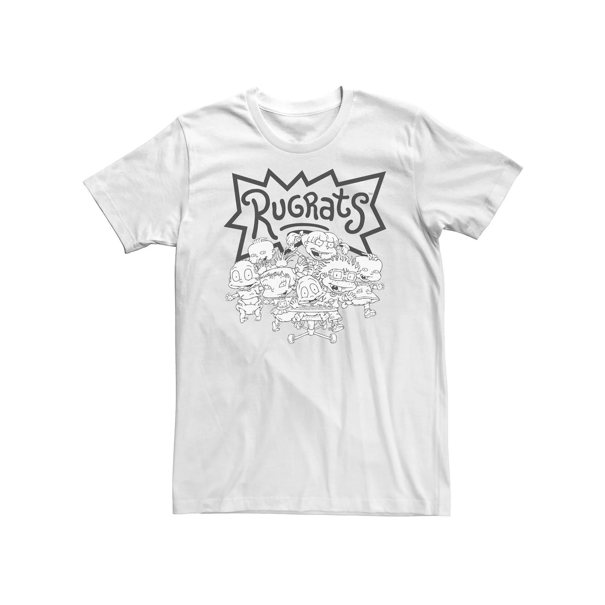 Big & Tall Nickelodeon Rug Rats Group Outline Tee, Men's, Size: 4XL, White Product Image
