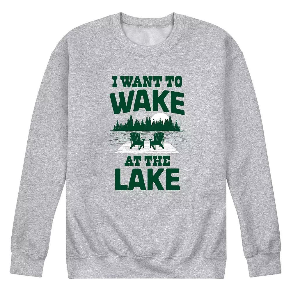 Men's I Want To Wake At The Lake Graphic Fleece,  Product Image
