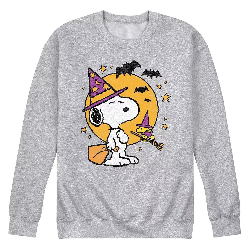 Men's Snoopy Woodstock Witchcraft Long Sleeve Graphic Tee, Size: Small, Gray Product Image