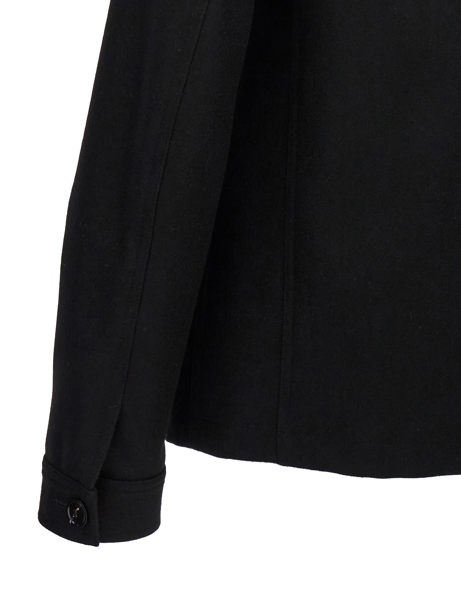 TOM FORD Japanese Felt Stand Collar Casual Jacket In Black Product Image