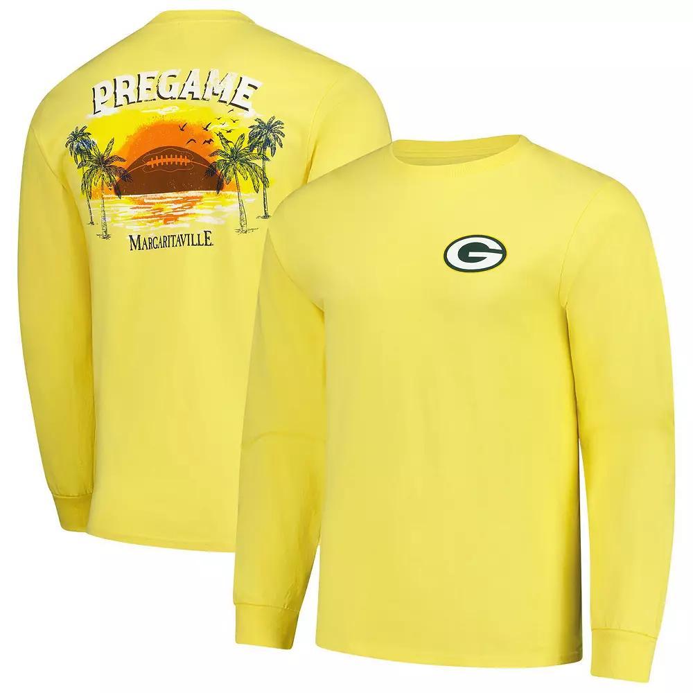 Men's Margaritaville  Gold Green Bay Packers Pregame Long Sleeve T-Shirt, Size: Medium Product Image
