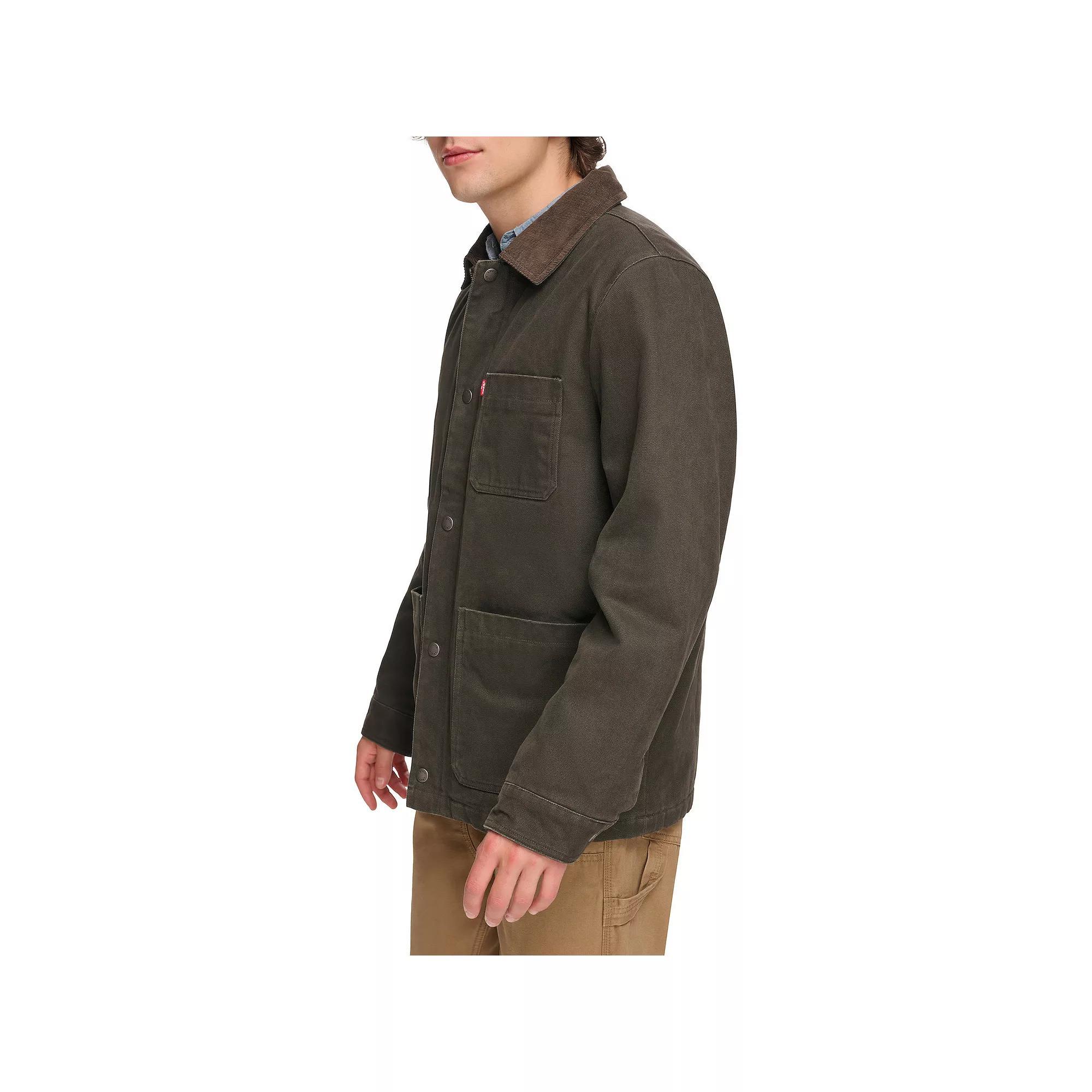 Men's Levi's® Button Trucker Jacket with Corduroy Collar, Size: Medium, Green Product Image