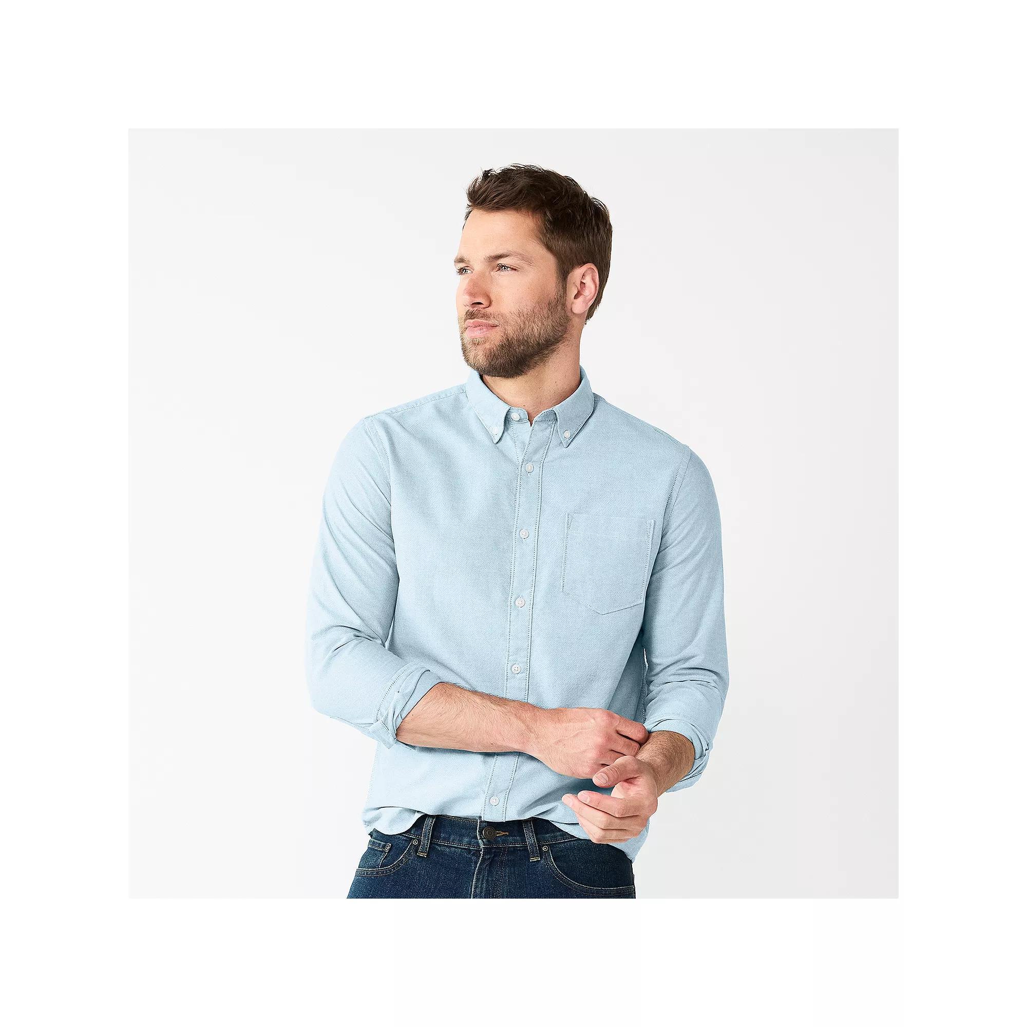 Mens Sonoma Goods For Life Long Sleeve Perfect Length Button-Down Shirt Product Image