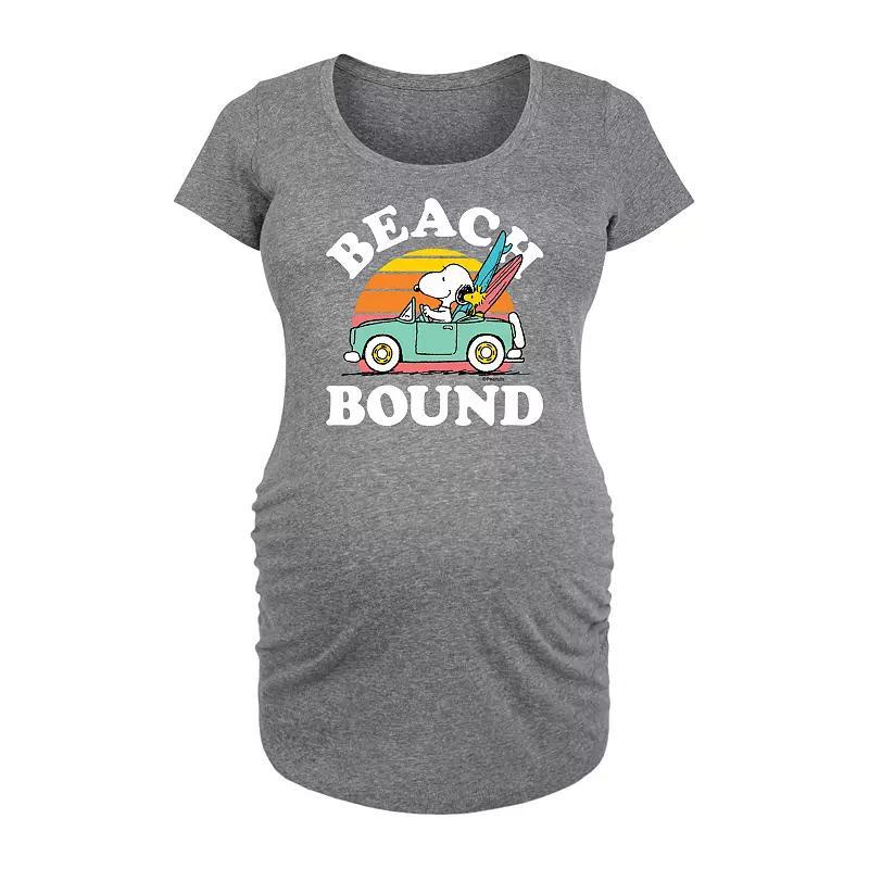 Maternity Peanuts Snoopy & Woodstock Beach Bound Graphic Tee, Womens Blue Product Image