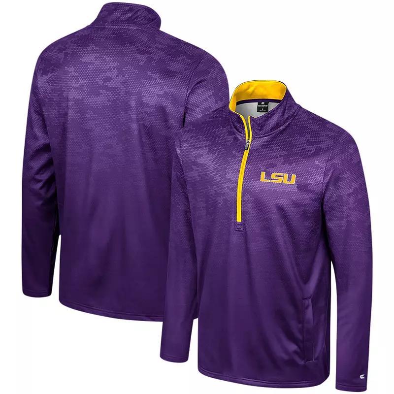 Men's Colosseum Purple LSU Tigers The Machine Half-Zip Jacket,  Product Image