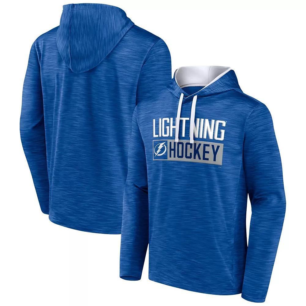 Men's Fanatics Branded Heather Blue Tampa Bay Lightning Close Shave Pullover Hoodie,  Product Image