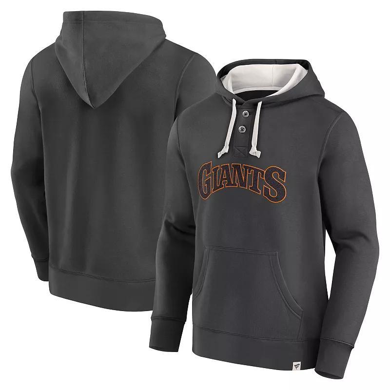 Men's Fanatics Branded Black San Francisco Giants Plan for Adversity Henley Fleece Pullover Hoodie,  Product Image