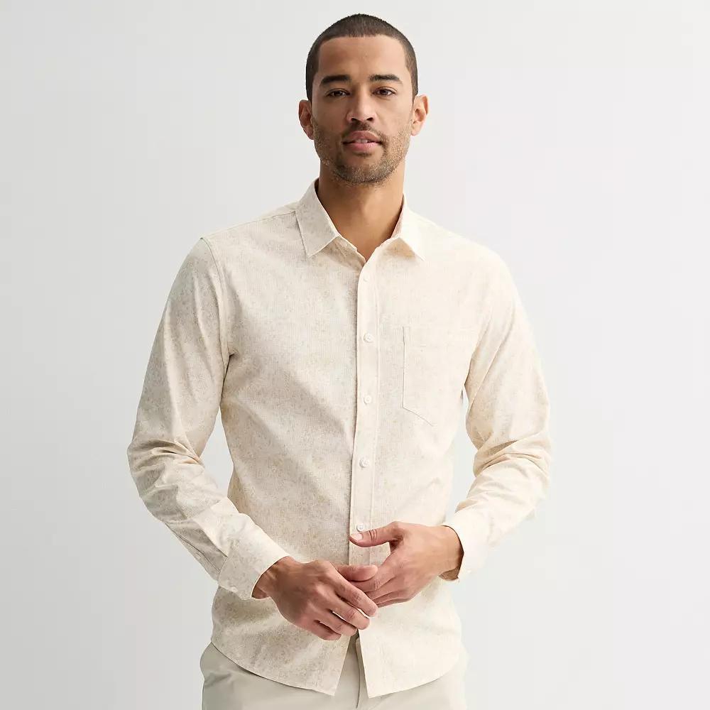 Men's FLX Slim Performance Untucked-Fit Button Down Long Sleeve Shirt,  Product Image