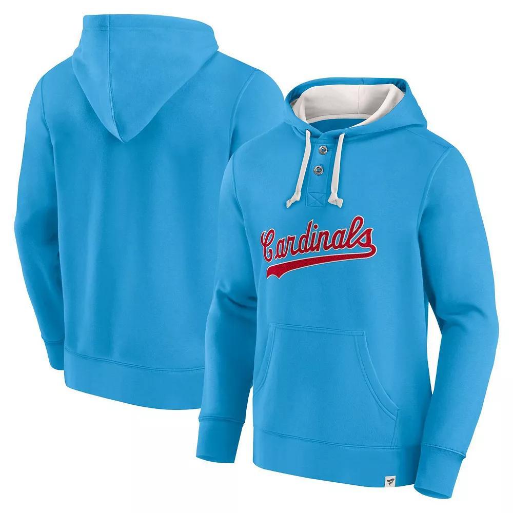 Men's Fanatics Branded Light Blue St. Louis Cardinals Plan for Adversity Henley Fleece Pullover Hoodie,  Product Image