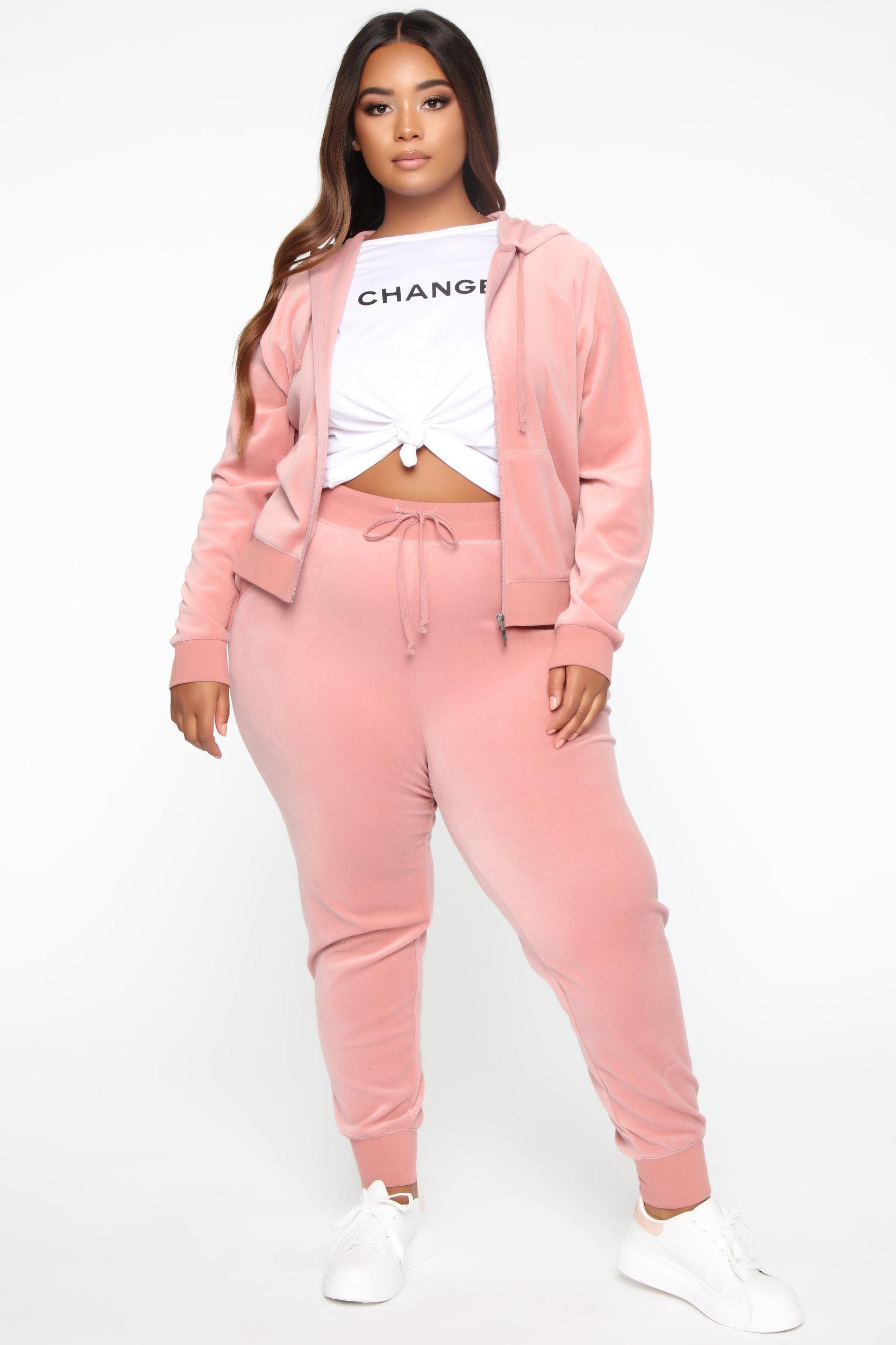 The Original Trendsetter Velour Set - Mauve Product Image