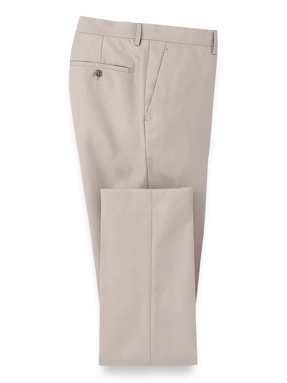 Travel Flat Front Pants - Light Grey Product Image