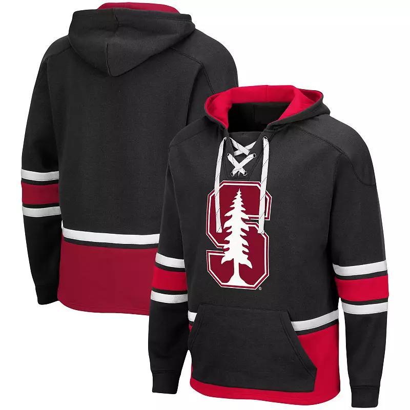 Men's Colosseum Black Stanford Cardinal Lace Up 3.0 Pullover Hoodie, Size: Medium Product Image
