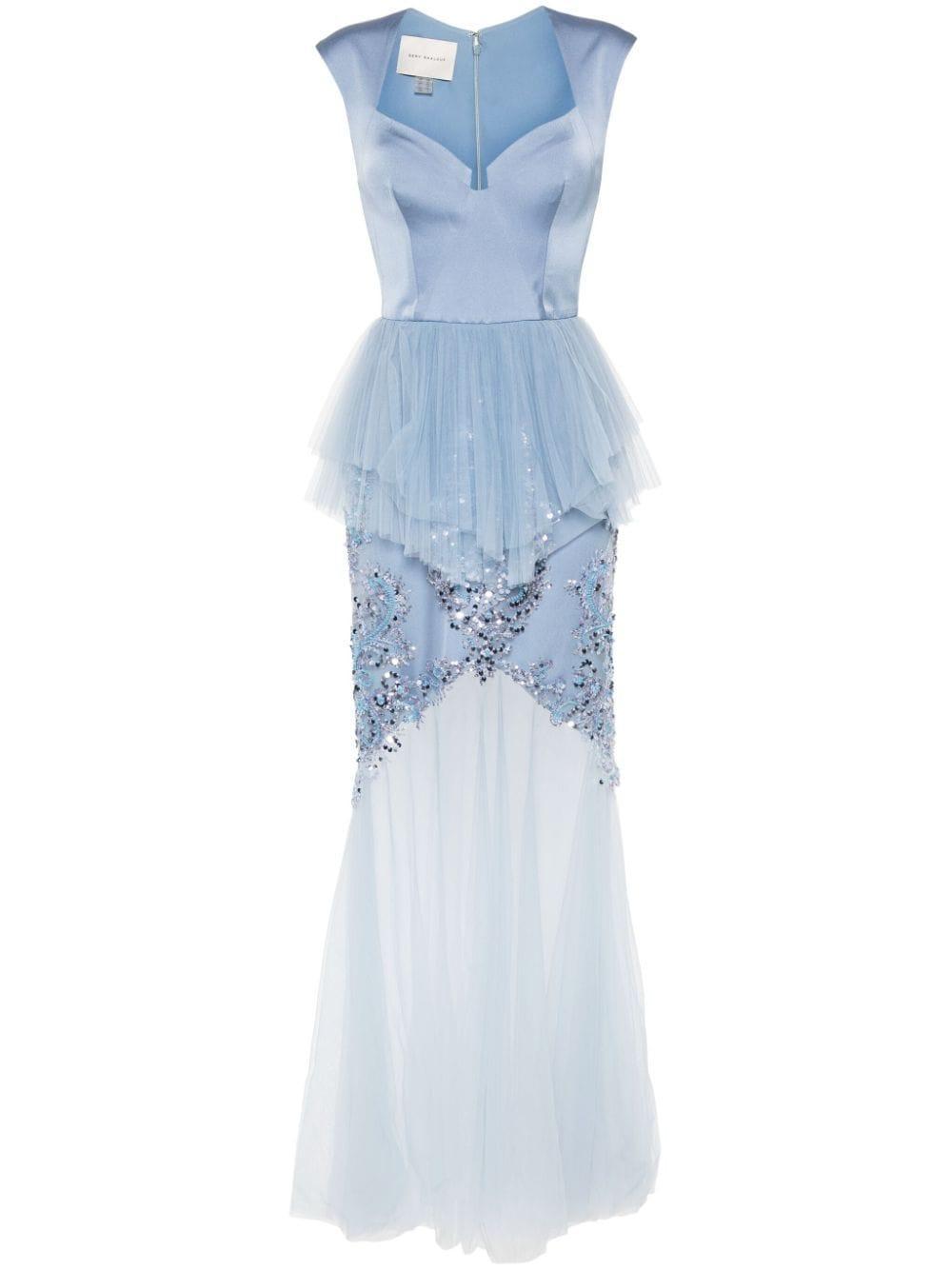 sequin-embellished panelled gown Product Image