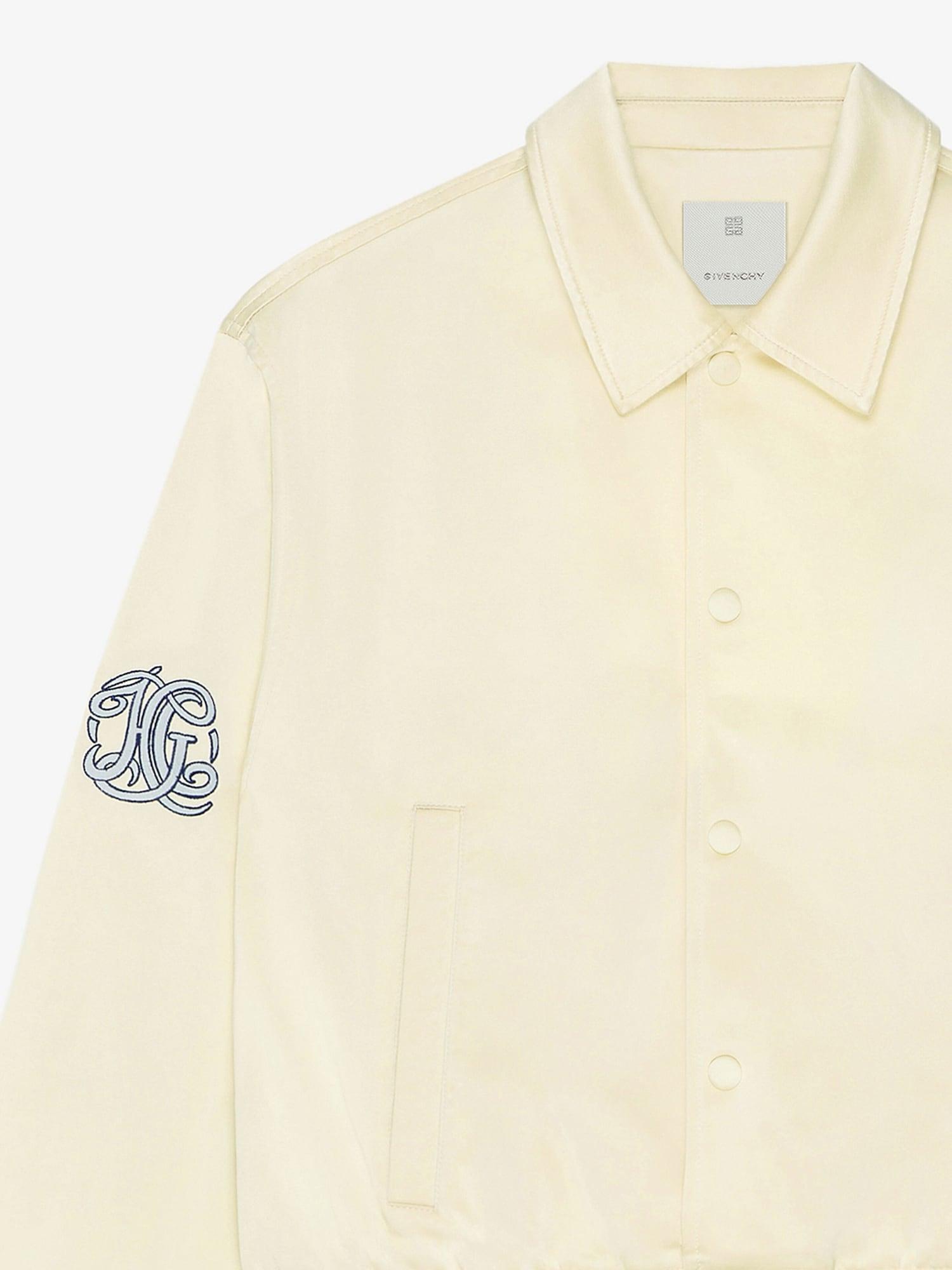 Slim fit varsity jacket in cotton blend with HG embroidery Product Image