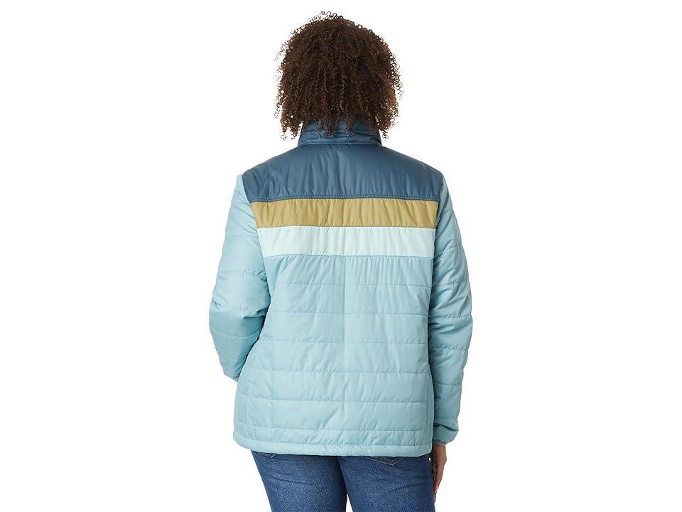 L.L.Bean Plus Size Mountain Classic Puffer Jacket Color-Block (Marine Blue/Natural) Women's Coat Product Image