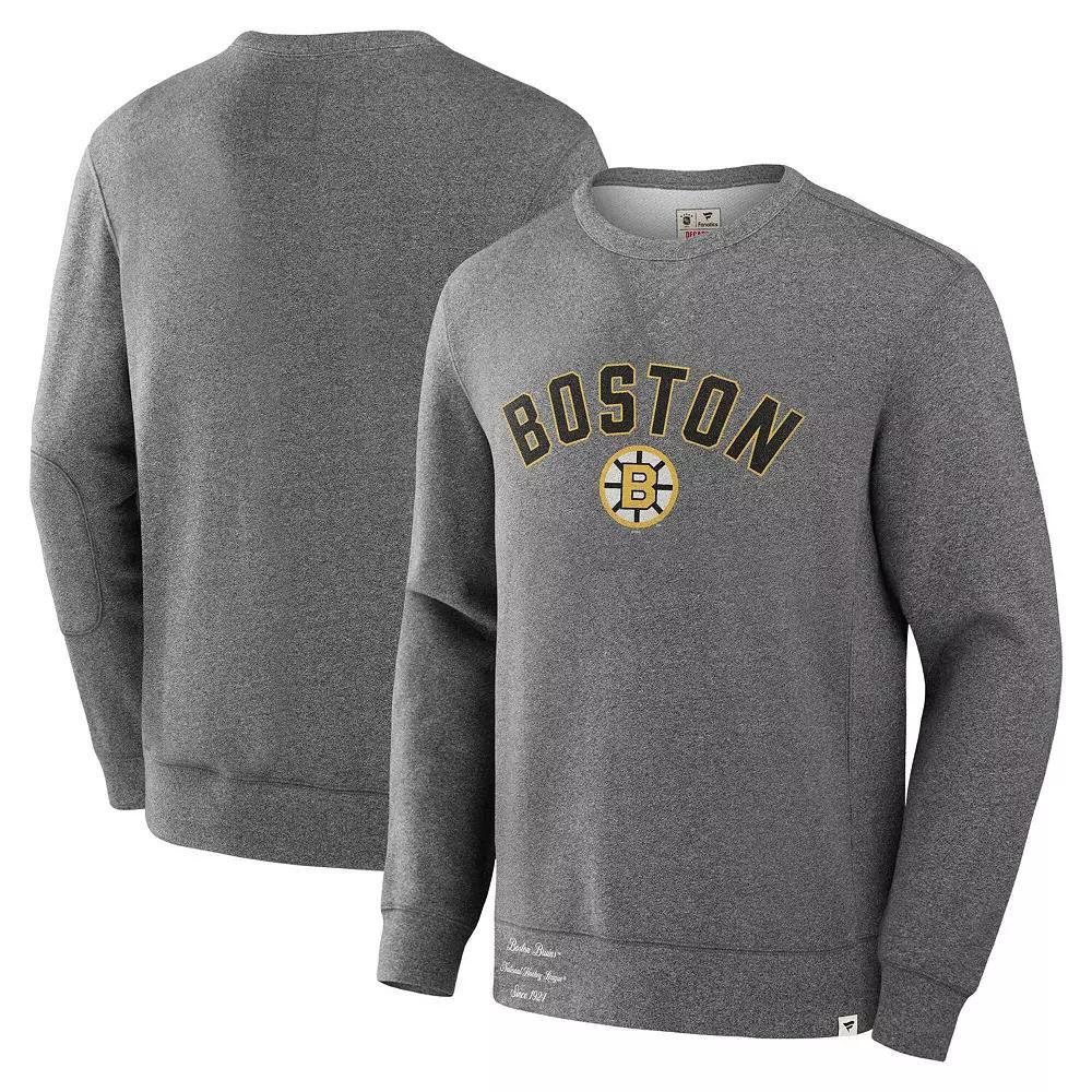 Men's Fanatics Heather Gray Boston Bruins Decades Collection Legendary Fleece Pullover Sweatshirt, Size: XL, Grey Product Image