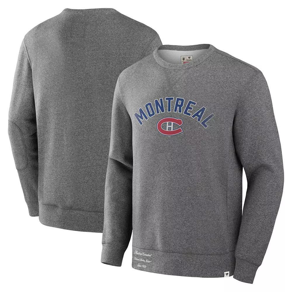 Men's Fanatics Heather Gray Montreal Canadiens Decades Collection Legendary Fleece Pullover Sweatshirt, Size: Small, Cnd Grey Product Image